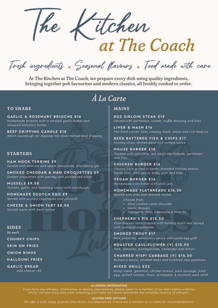 Coach and Horses - Main Menu